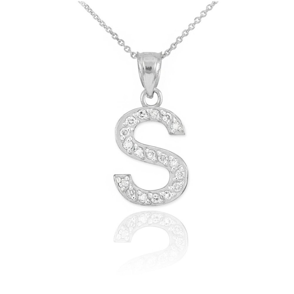 NIB Cubic Zirconia Sterling Silver Initial Pendant